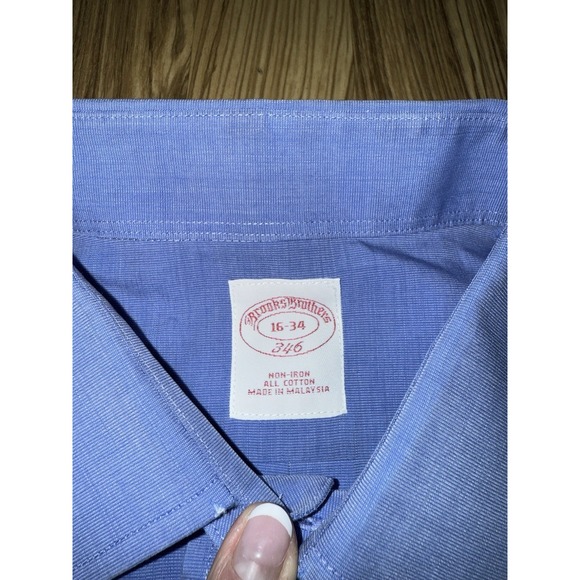 Brooks Brothers Men's Button Down Shirt 16‎ - 34 Blue Dress Formal - Picture 3 of 3